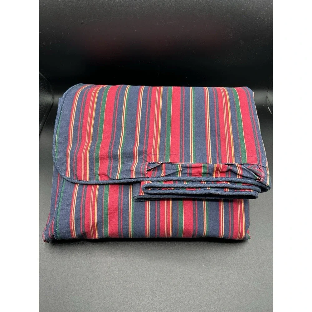 VTG RALPH LAUREN Studio Repetitive Stripes Twin Size Duvet Red Blue Green Yellow